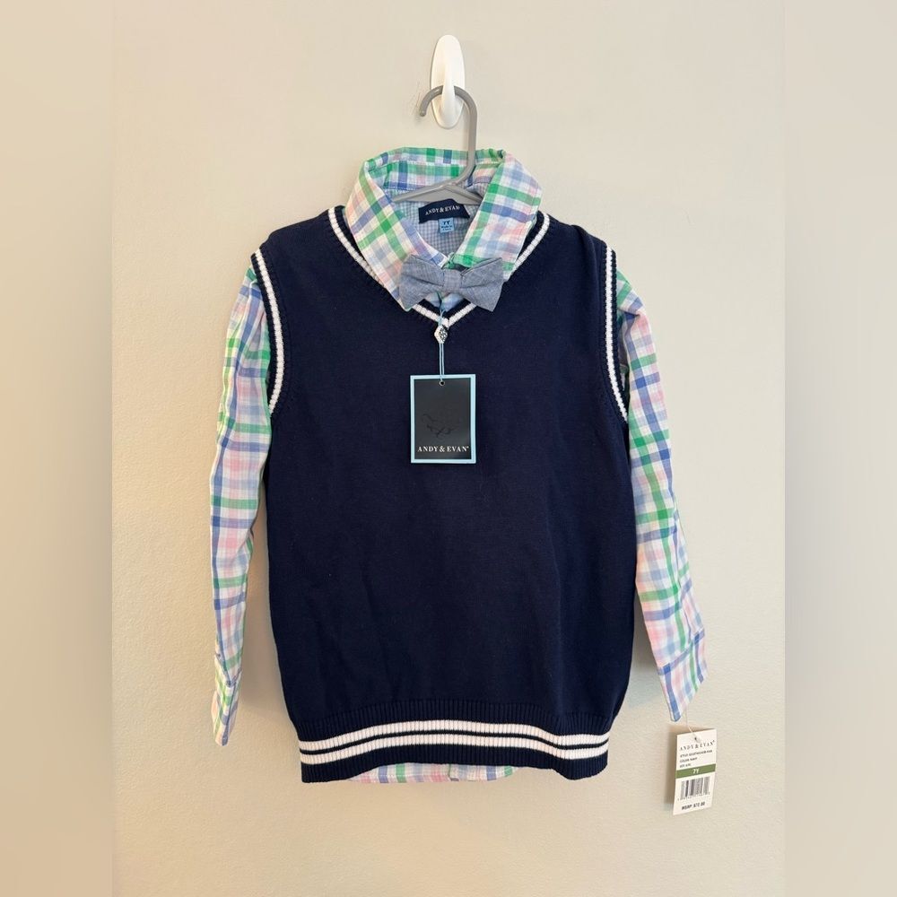 NWT Andy & Evan Boys Sweater Vest Set - Size 7